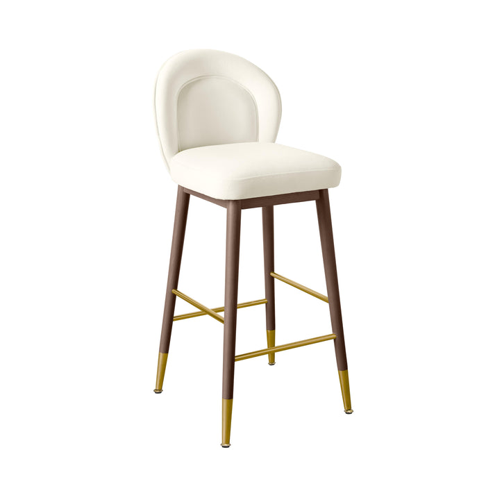 Hailey Cream Velvet Barstool image