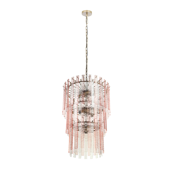 Hampshire Pink Acrylic 3-Tier Chandelier