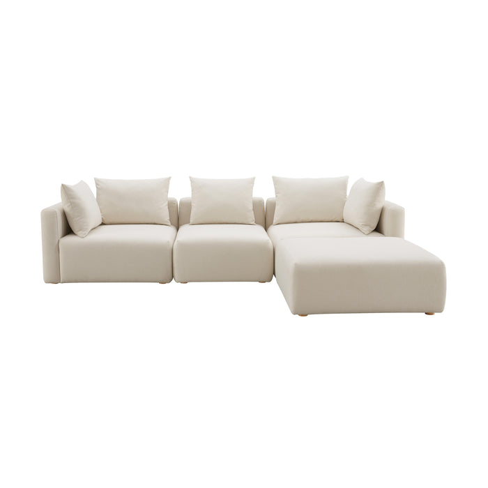 Hangover Cream Linen 4-Piece Modular Sectional