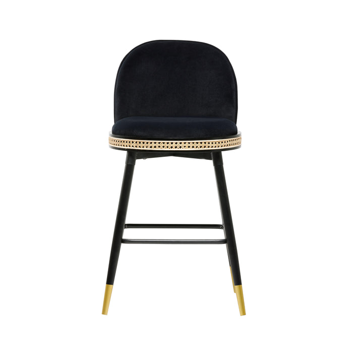 Harley Black Velvet Counter Stool