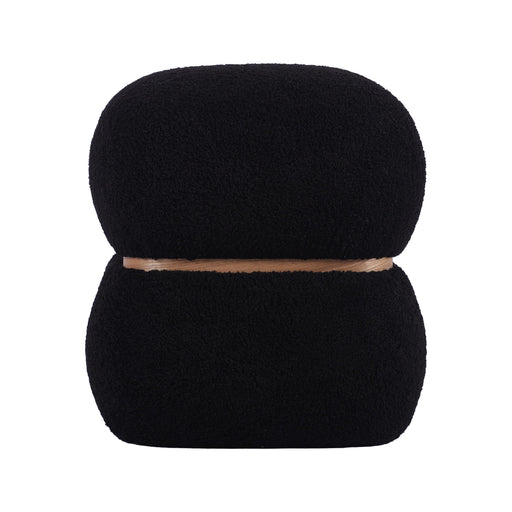 Helga Black Vegan Shearling Ottoman image