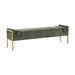 Ines Green Textured Velvet Bench image