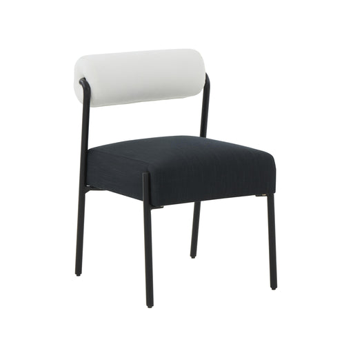 Jolene Cream and Black Linen Dining Chair - Set of 2 image