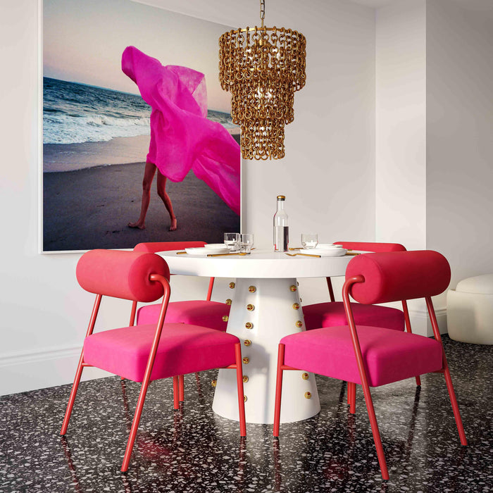 Jolene Hot Pink Velvet Dining Chair - Set of 2