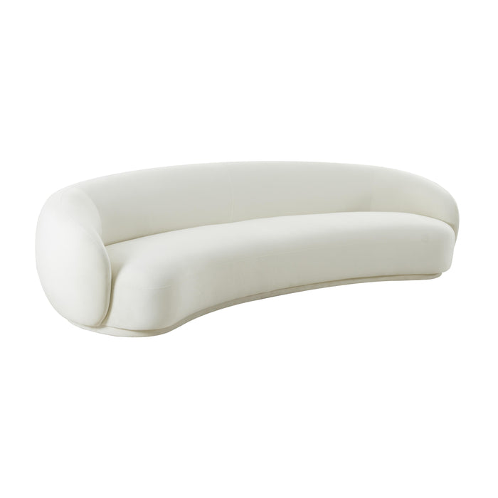 Kendall Cream Velvet 120 Inch Sofa image