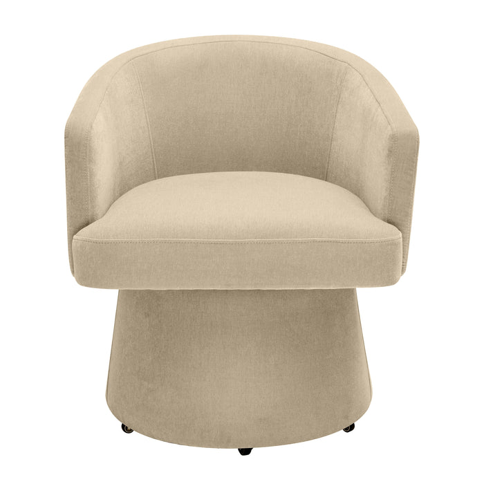 Kristen Taupe Upcycled Chenille Rolling Desk Chair