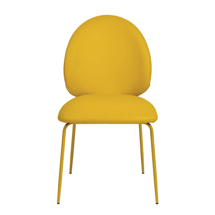 Lauren Yellow Vegan Leather Kitchen Chairs - Set of 2