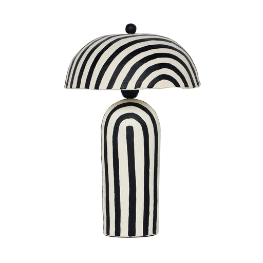 Maiori Black Striped Papier Mache Table Lamp image