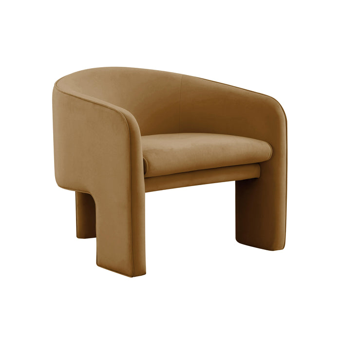 Marla Cognac Velvet Accent Chair image