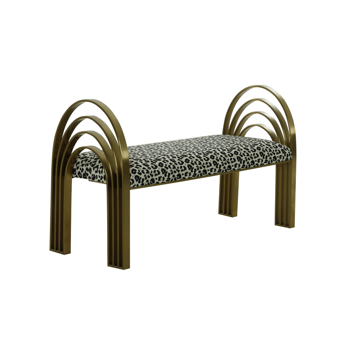 Mavis Leopard Print Velvet Bench image