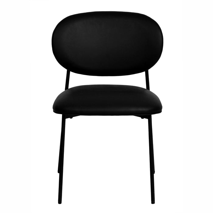 McKenzie Black Vegan Leather Stackable Dining Chair - Set of 2