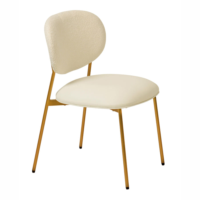 McKenzie Cream Boucle & Vegan Leather Stackable Dining Chair - Set of 2 image