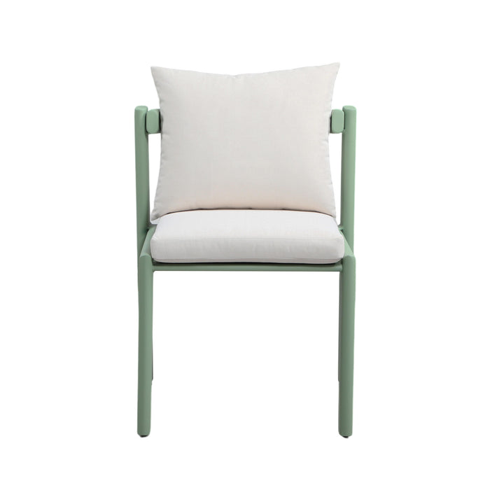 Nancy Mint Green and Cream Outdoor Dining Chair