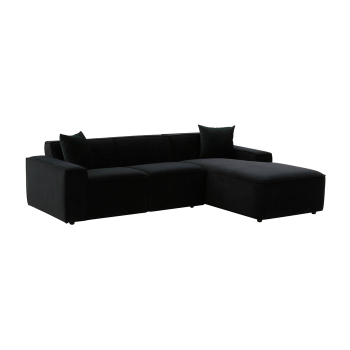 Olafur Black Velvet Sectional - RAF image