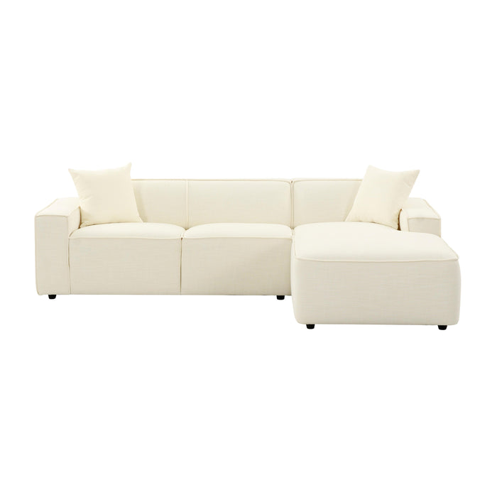 Olafur Cream Linen Sectional - RAF