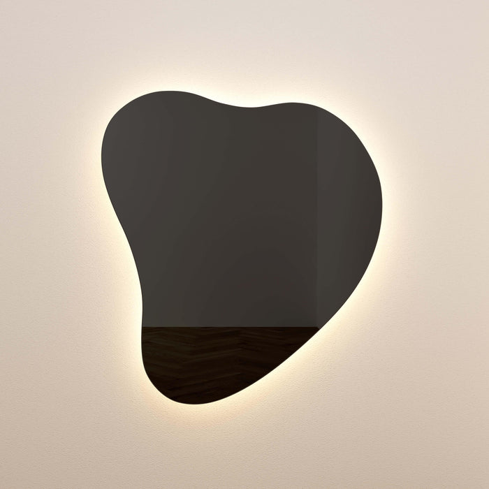 Phoebe LED Teardrop Black Tinted Wall Mirror image