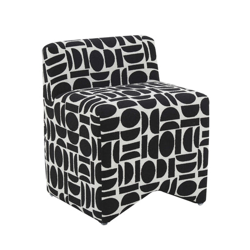 Pippa Black Geometric Jacquard Weave Stool image