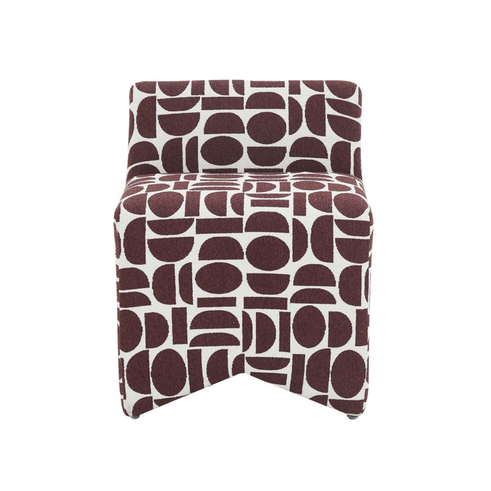 Pippa Merlot Geometric Jacquard Weave Stool