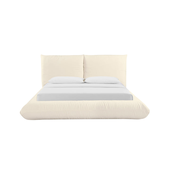 Romp Cream 100% Recycled Linen Queen Bed