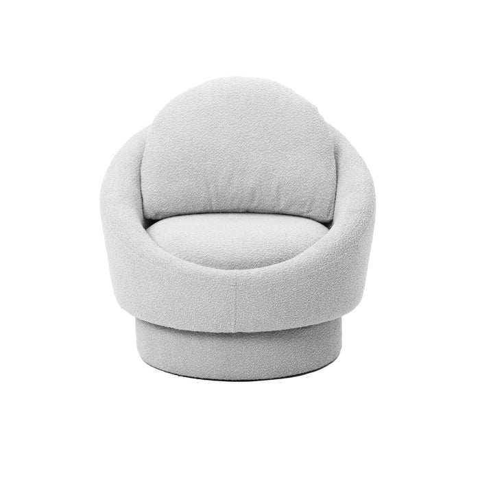 Sammy Light Grey Boucle Swivel Lounge Chair