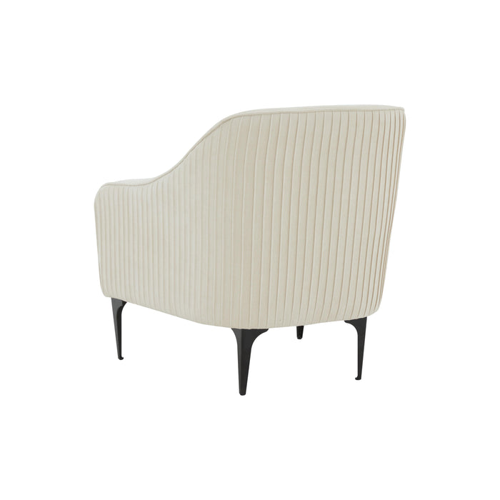 Serena Cream Velvet Accent Chair with Black Legs