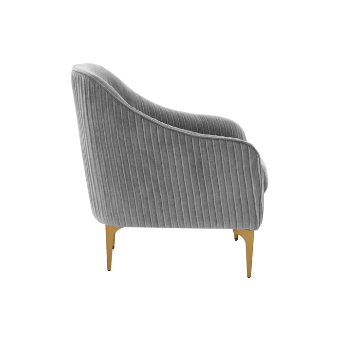 Serena Gray Velvet Accent Chair