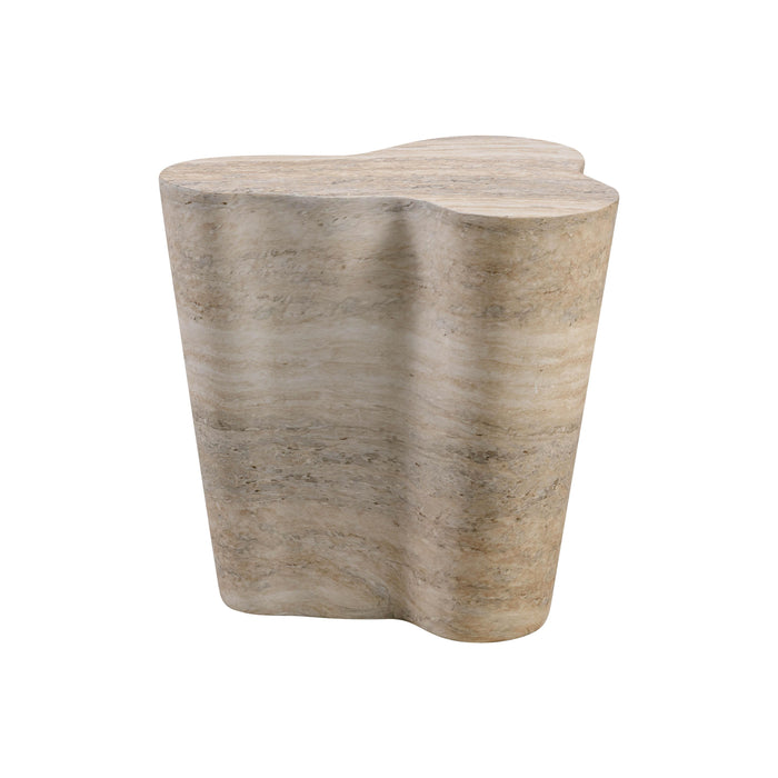 Slab Faux Travertine Short Side Table image