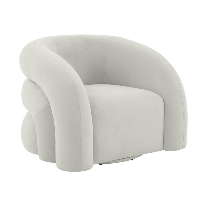 Slipper Light Grey Velvet Swivel Chair image