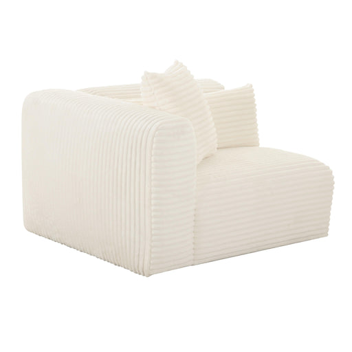 Tarra Fluffy Oversized Cream Corduroy Modular LAF Corner Chair image