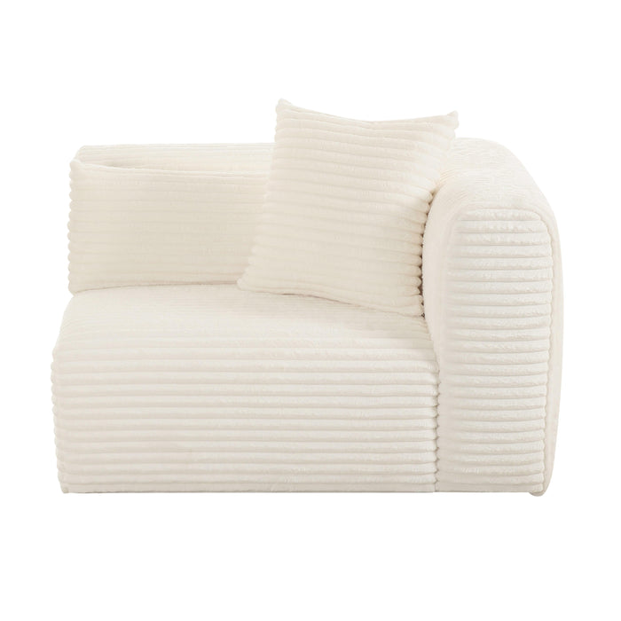 Tarra Fluffy Oversized Cream Corduroy Modular RAF Corner Chair