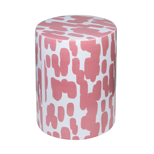 Taurus Ceramic Stool in Pink Strokes Print image