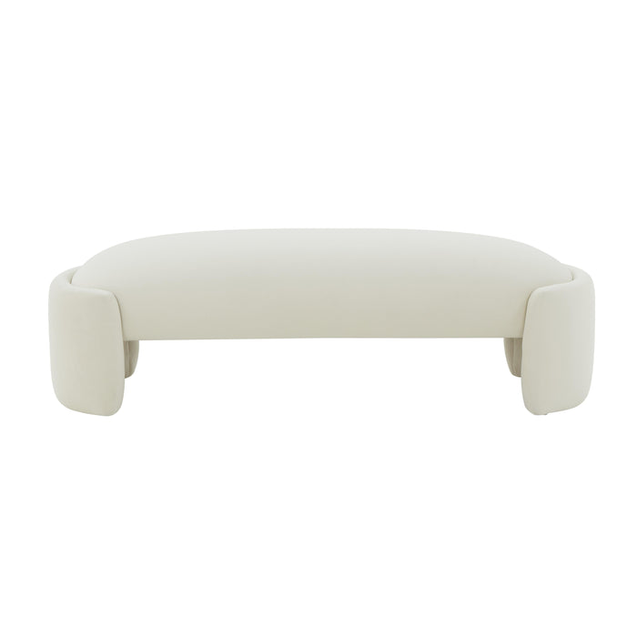 Toledo Cream Velvet Bench