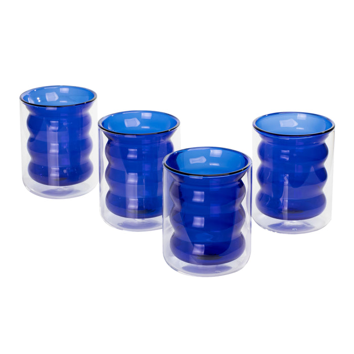 Waves Blue Water Glass - Set of 4