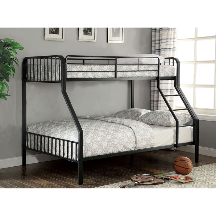 CLEMENT Black Metal Twin/Full Bunk Bed image