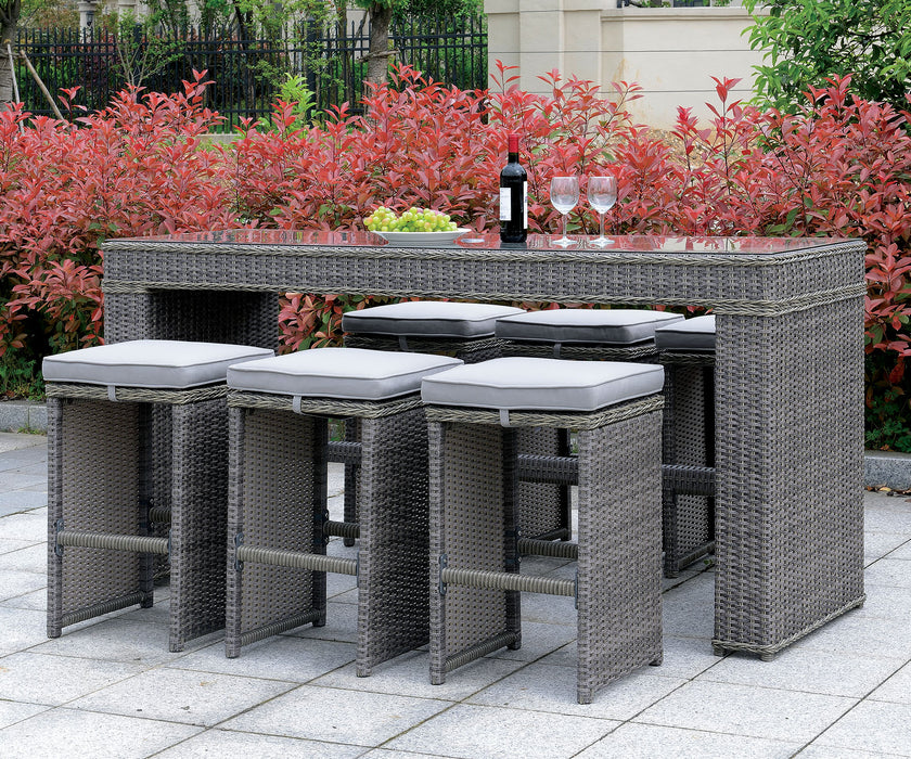 Ismay Gray/Gray 7 Pc. Patio Dining Table image