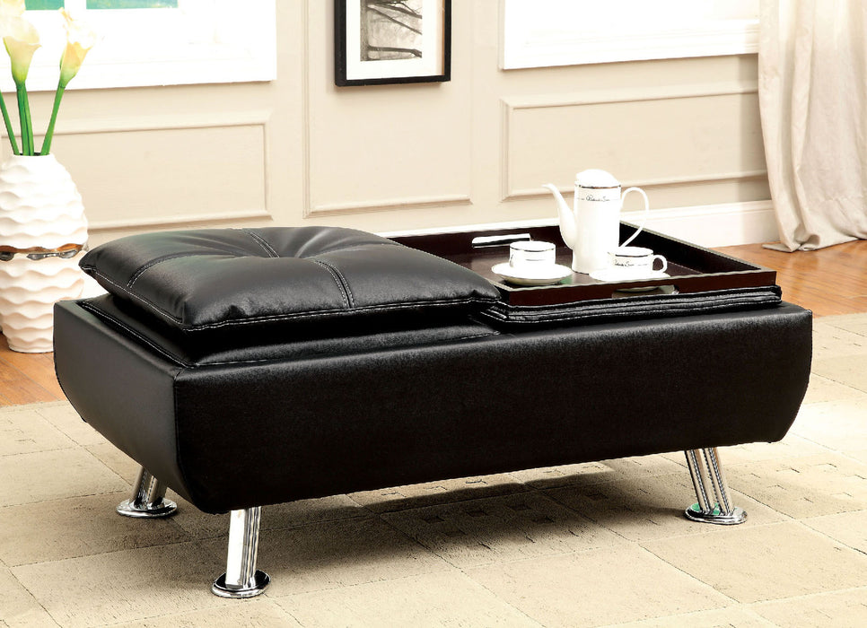 HAUSER II Black/Chrome Ottoman, Black image