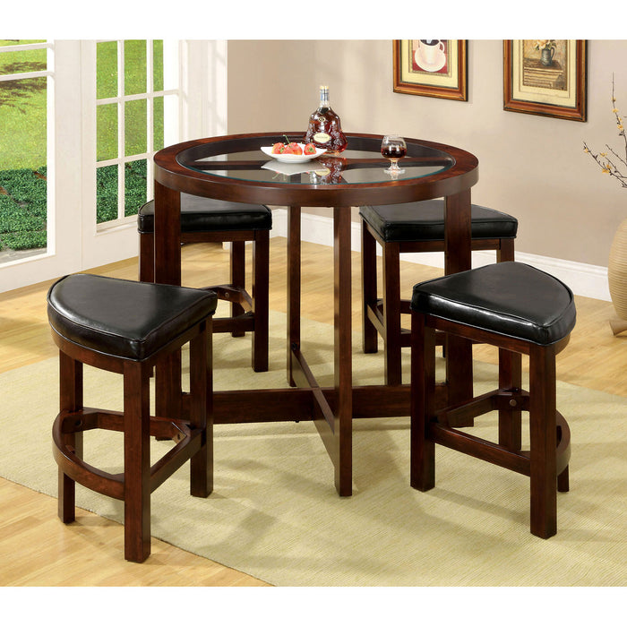 Crystal Cove I Dark Walnut 5 Pc. Round Counter Ht. Table Set (K/D) image