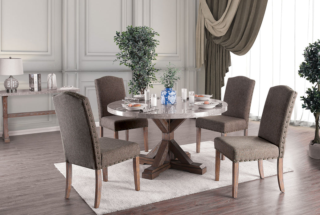 Bridgen Natural 5 Pc. Round Dining Table Set image