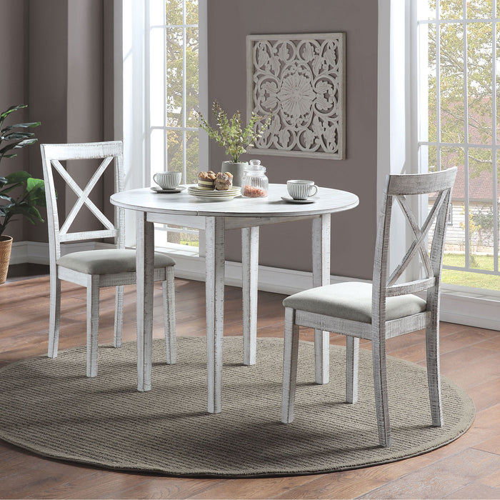 DELEMONT 3 Pc. Dining Table Set, White image