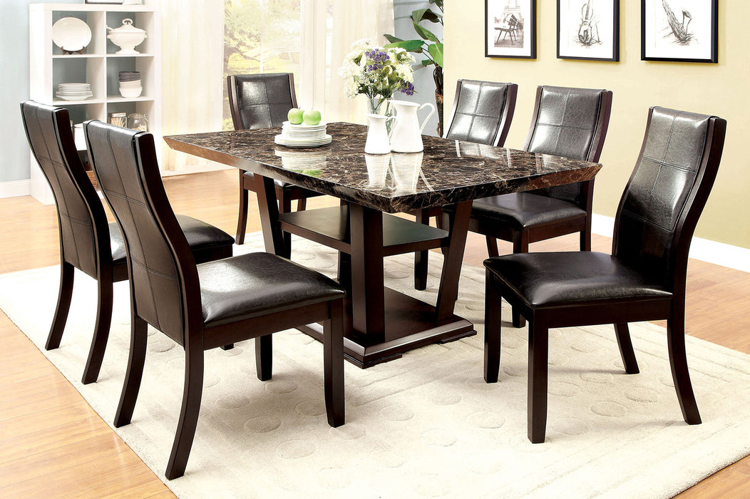 CLAYTON I Dark Cherry/Black 7 Pc. Dining Table Set image