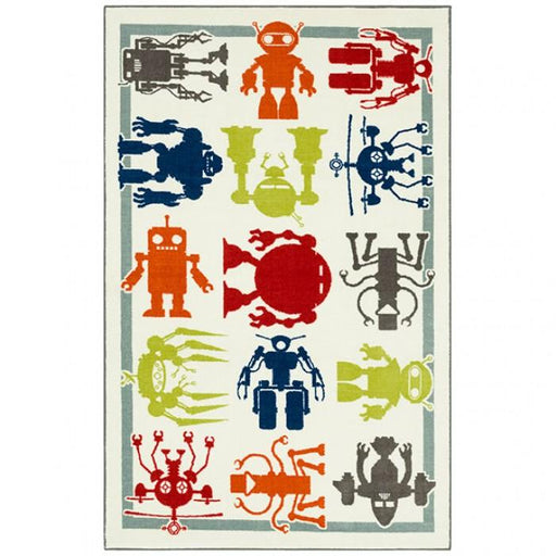 BARON 5' X 8', Area Rug, Robots, Multi/Ivory image