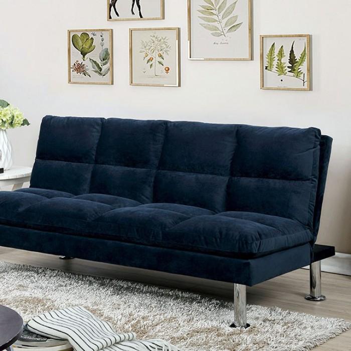 SARATOGA Microfiber Futon Sofa, Navy image